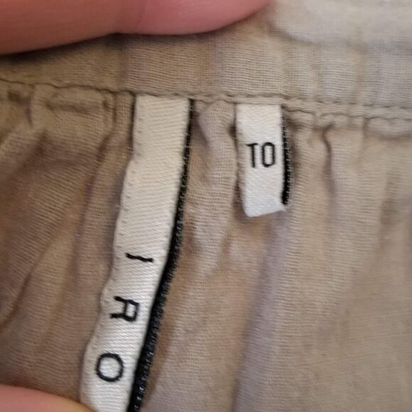 IRO Eyelet Embroidered Cotton Tan Mini Skirt Sz T0 - Picture 5 of 7